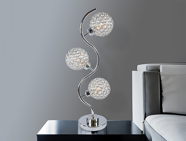6260T CRYSTAL 3 GLOBE TABLE LAMP