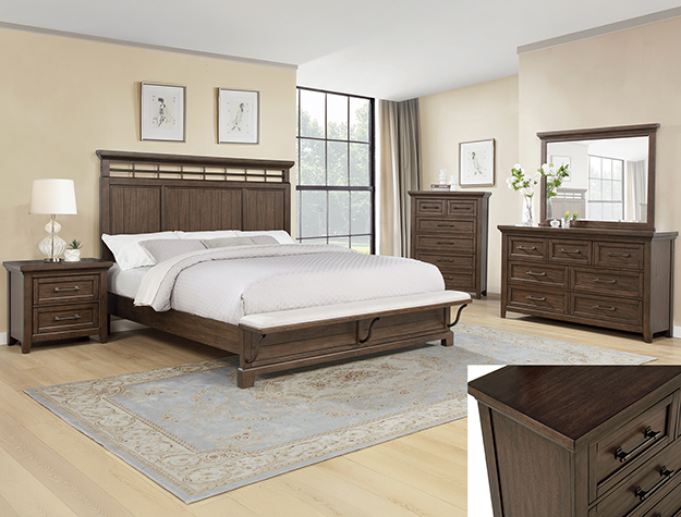 SETB1950 BECKETT BEDROOM GROUP BROWN
