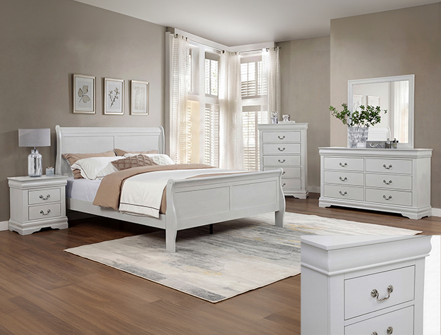 SETB3750 LOUIS PHILIP GREIGE BEDROOM GROUP