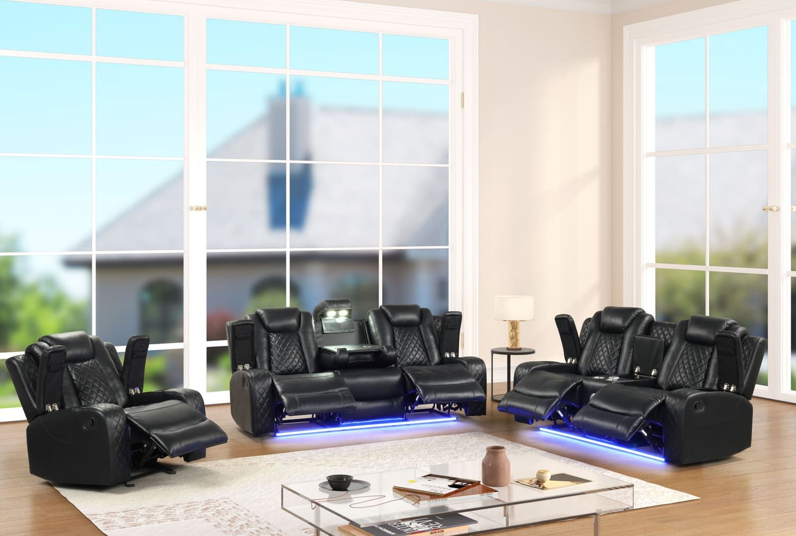 Luz Black - 3pc Reclining Set