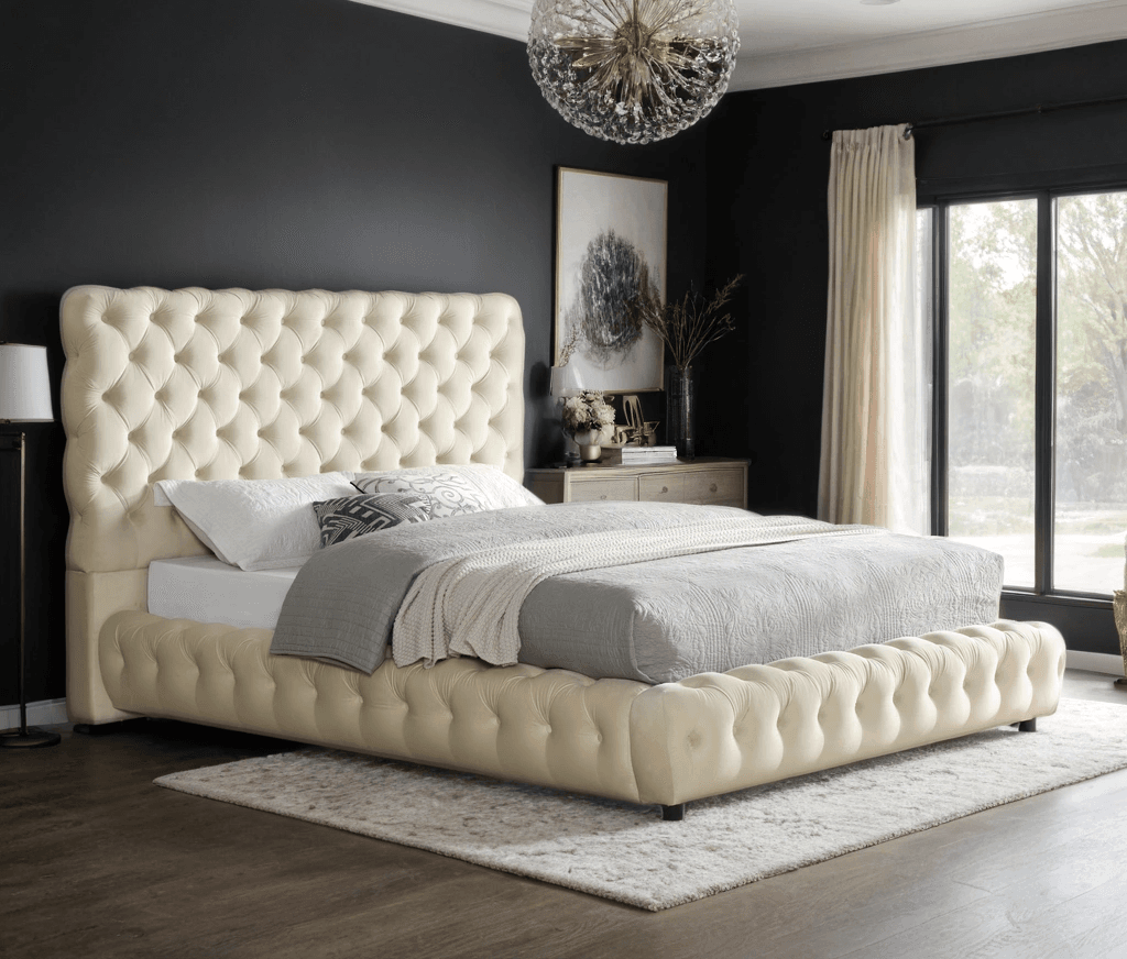 Dream Beige Platform Bed - Queen, King