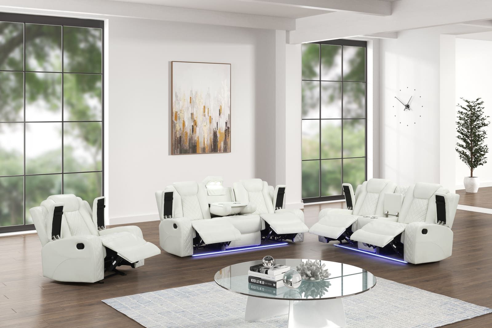 Luz White - 3pc Reclining Set