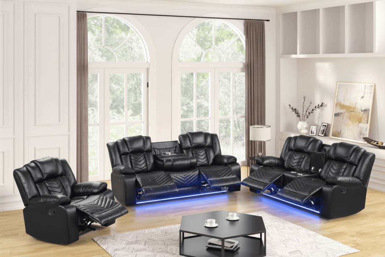 Ace Black - 3pc Reclining Set