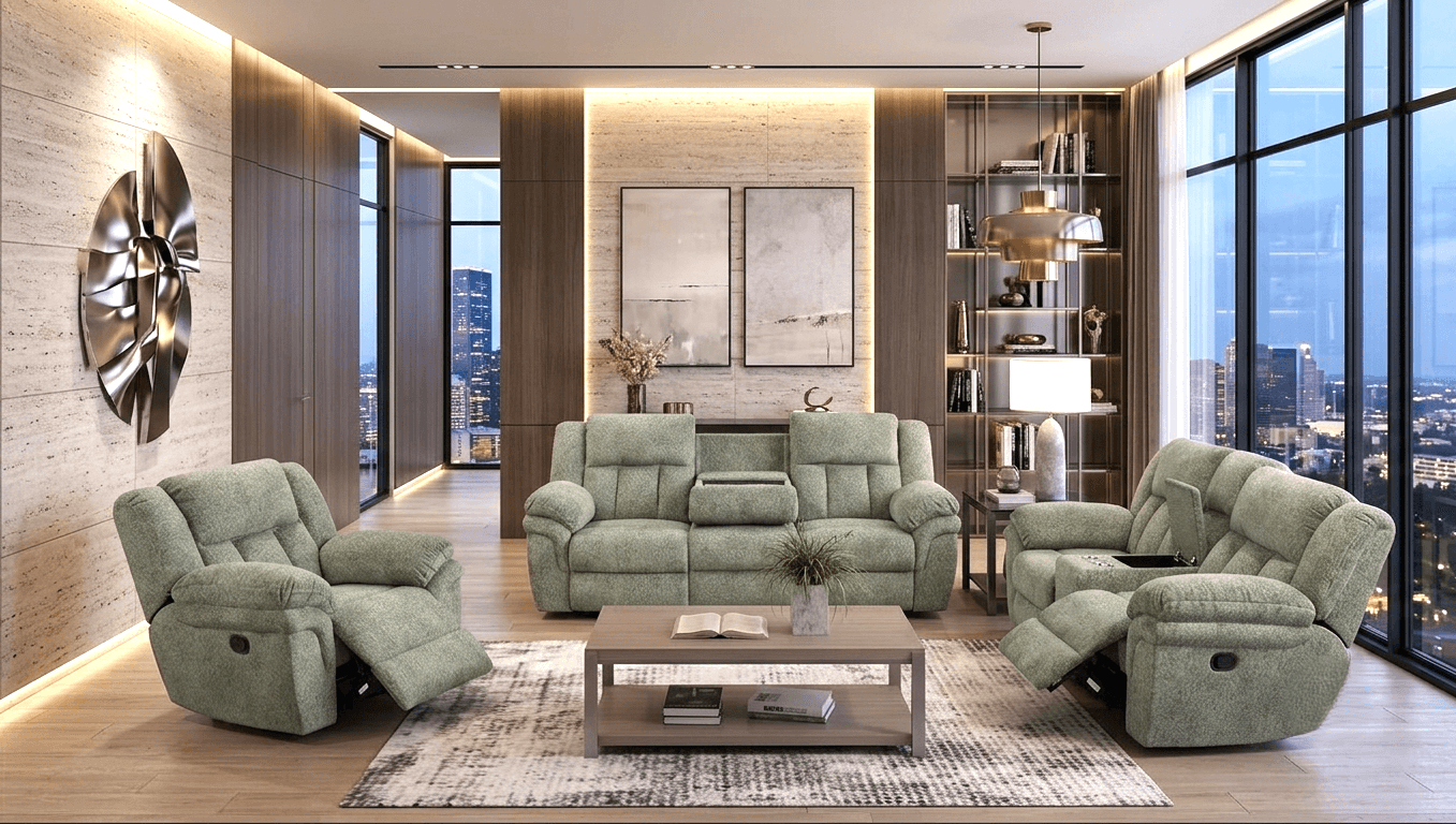 Dallas Sage- 3pc Reclining Set