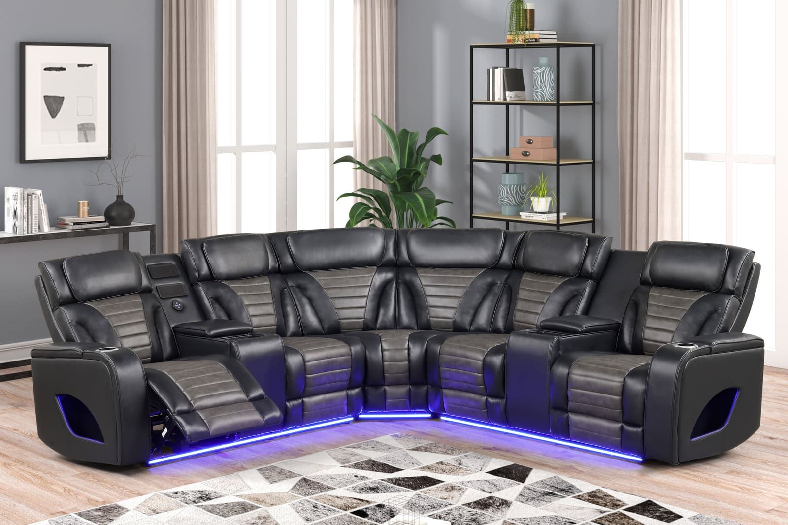 IBIZA POWER/POWER Black Reclining Sectional