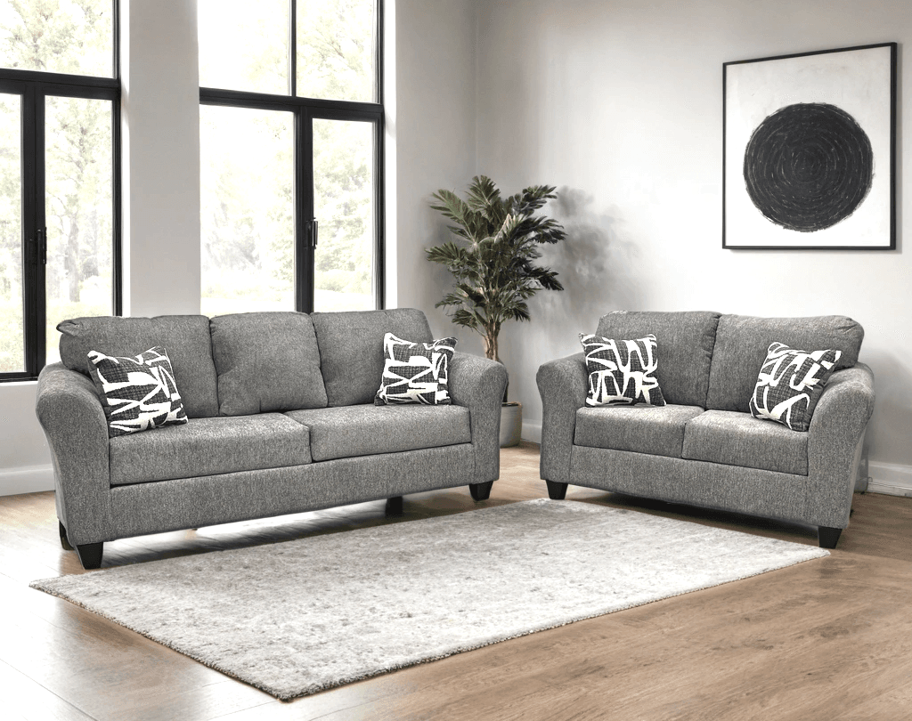 210 GRAY - 2PC Sofa and Loveseat Set