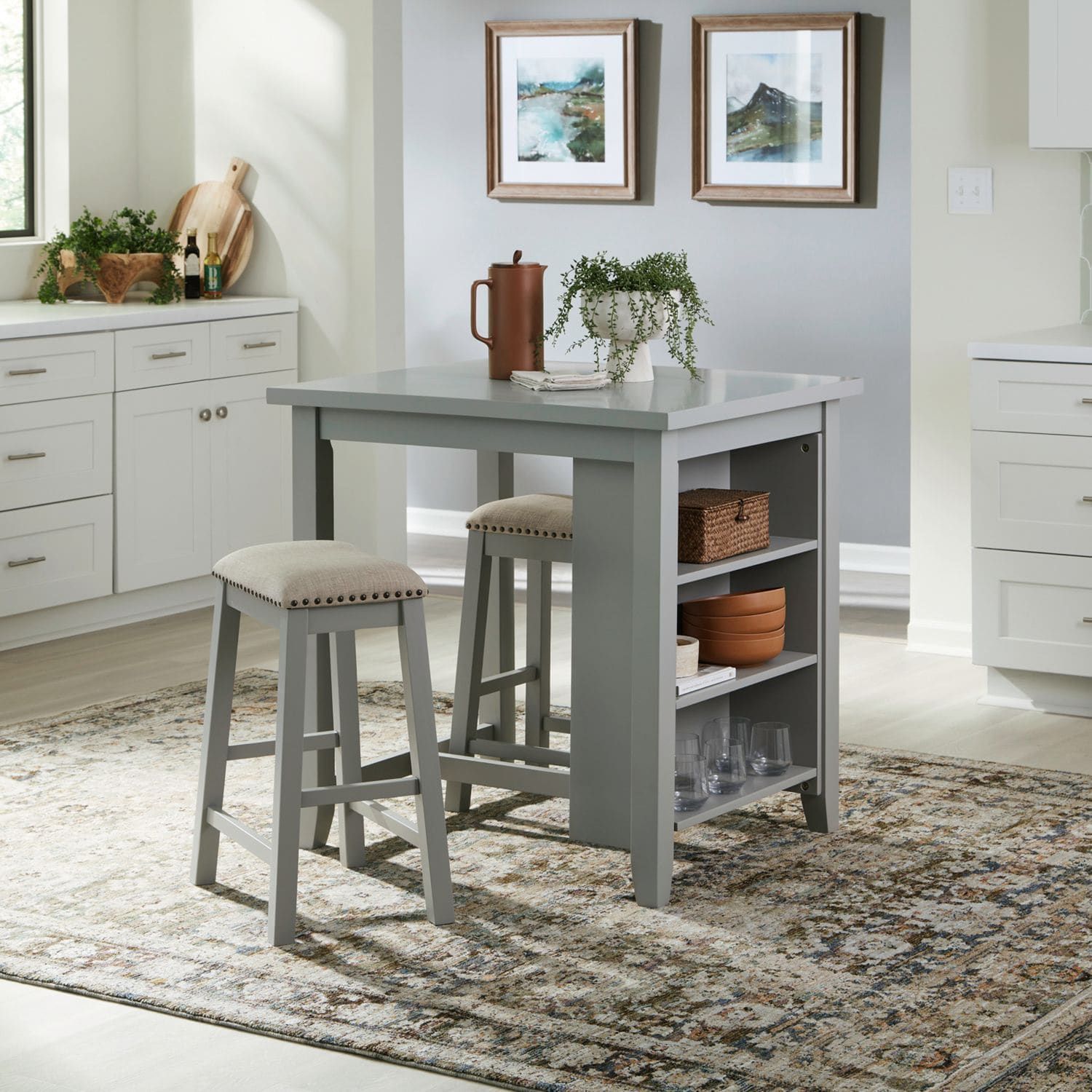 942 Grey 3pc - Table + 2 Chairs