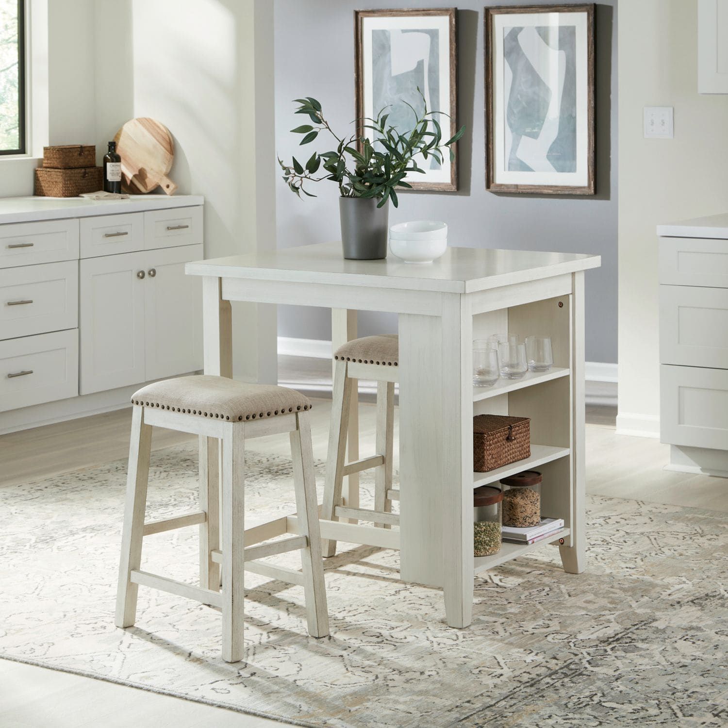 942 White 3pc - Table + 2 Chairs
