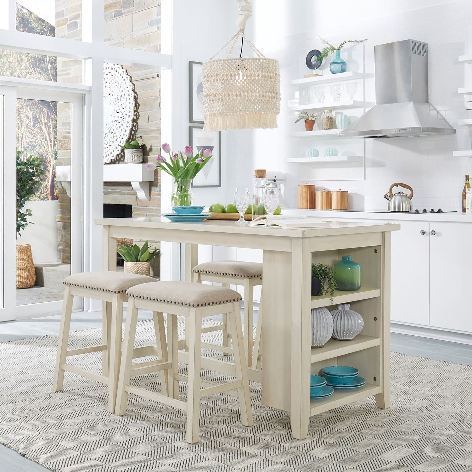 942 White 5pc - Table + 4 Chairs