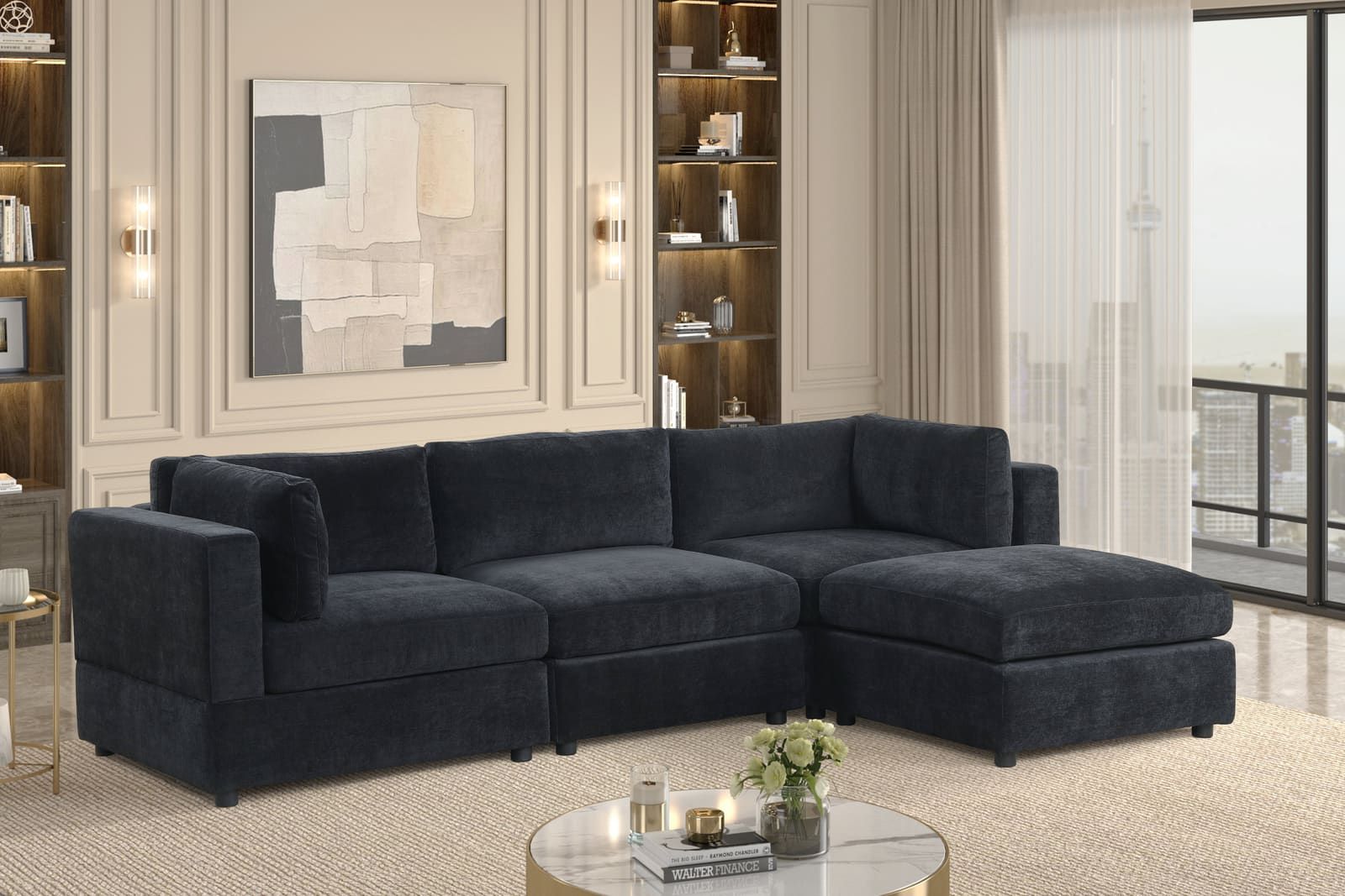 Milan Black Modular Sectional