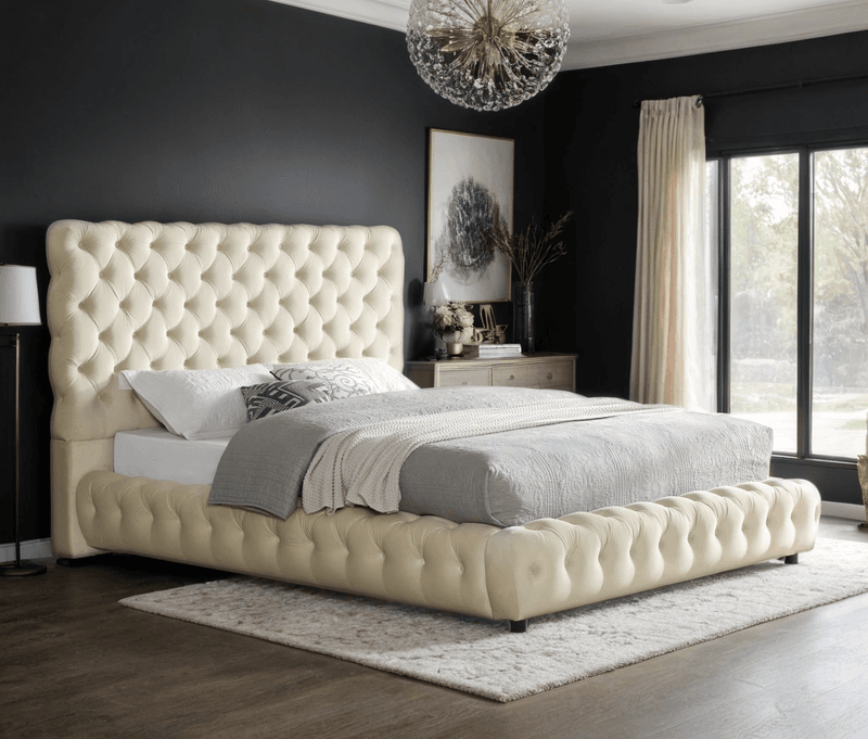 Dream Beige Platform Bed - Queen, King