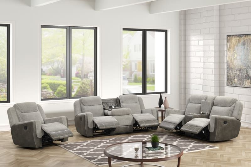 LISA - Gray 3pc Reclining Set