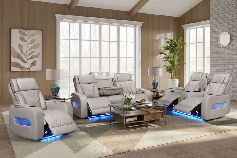 DUBAI 3pc Sand Power Reclining Set