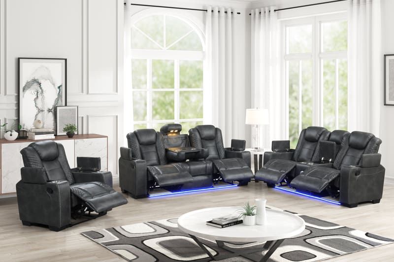 STEFANO30 3pc Reclining Set (Gray)