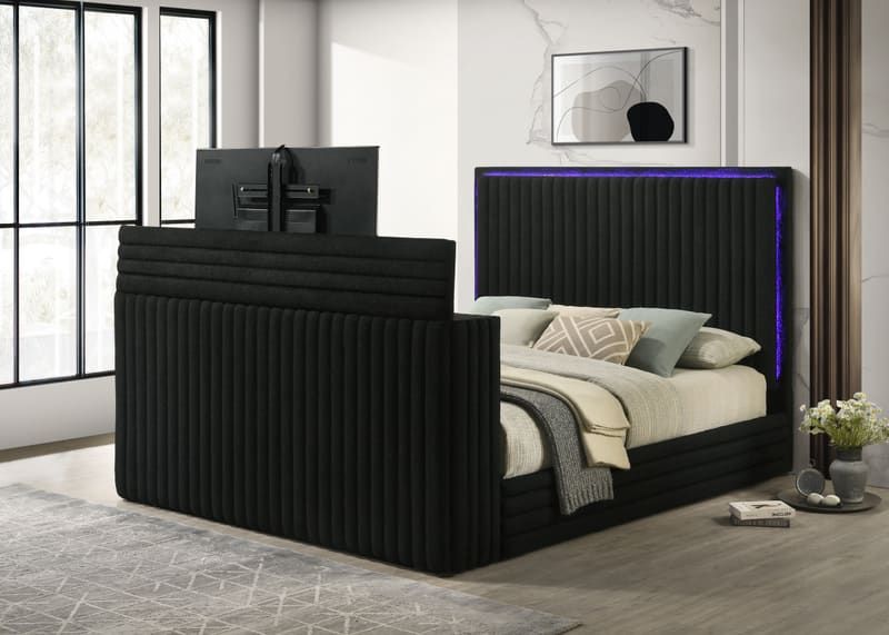 Villa Black Platform Bed - Queen ONLY