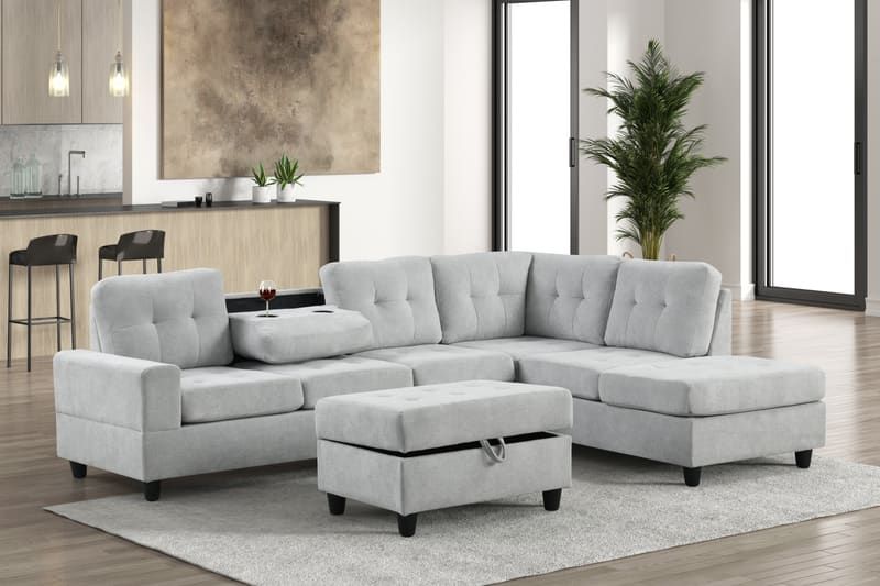 41Heights Reversible Sectional + Ottoman