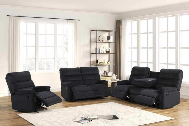 Albert Black - 3pc Reclining Set