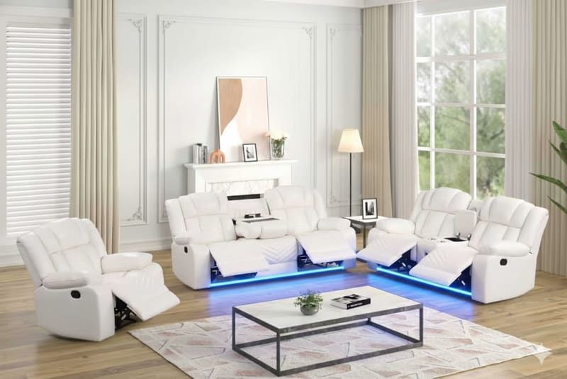 Ace White - 3pc Reclining Set