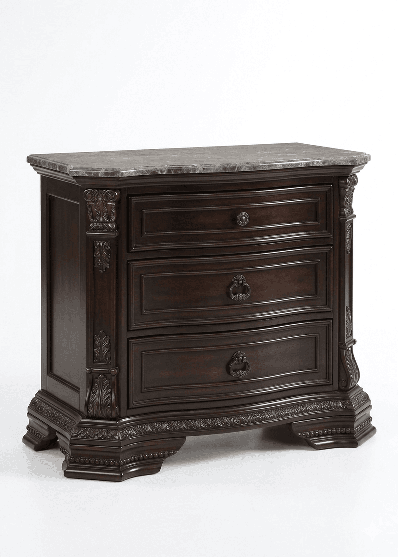 B3000 - Marble Top Nightstand
