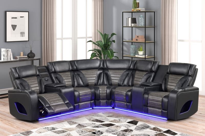 IBIZA POWER/POWER Black Reclining Sectional