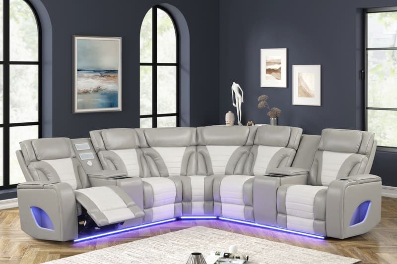 IBIZA POWER/POWER Gray Reclining Sectional