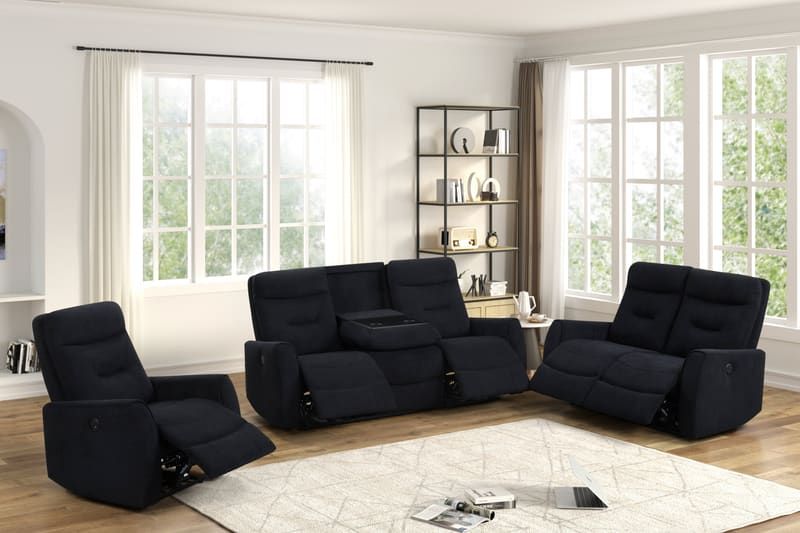 Nina Black - 3pc Power Reclining Set