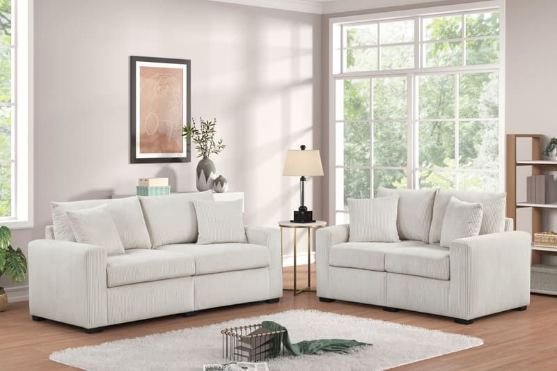 Beige - Sofa & Loveseat Set