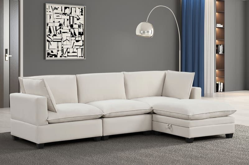 Cloud2 Cream Velvet Modular Sectional