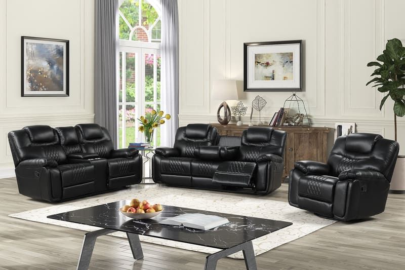 Galveston Black - 3pc OVERSIZED Reclining Set