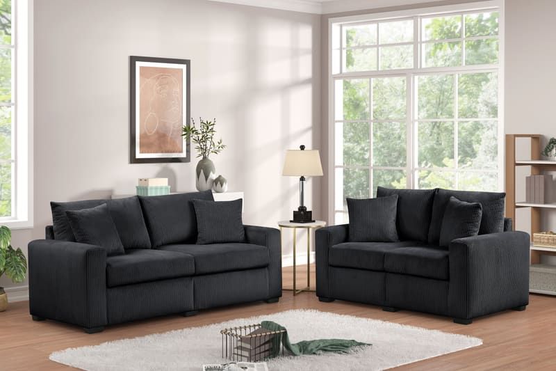 Black - Sofa & Loveseat Set