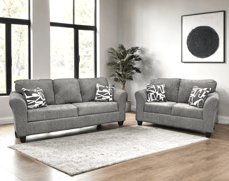 210 GRAY - 2PC Sofa and Loveseat Set