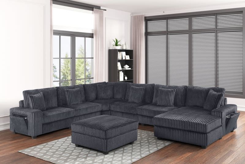 Bazooka Charcoal 7pc Sectional