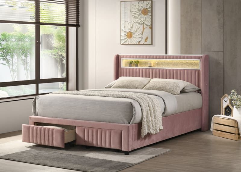 Cupid Pink Platform Bed - Twin, Full