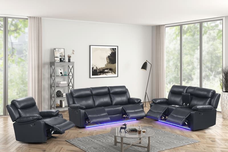 Aiden Black- 3pc Reclining Set