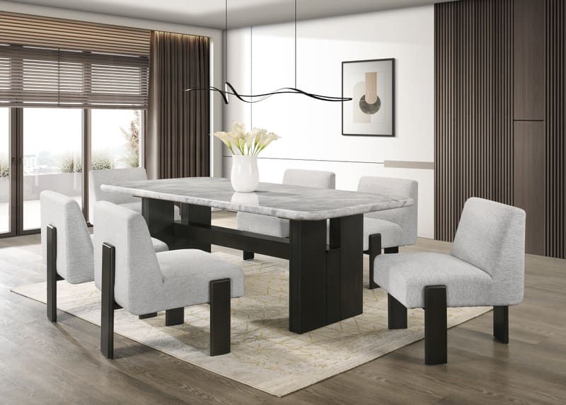 Diva - (Genuine Marble) Table & 6-Chairs