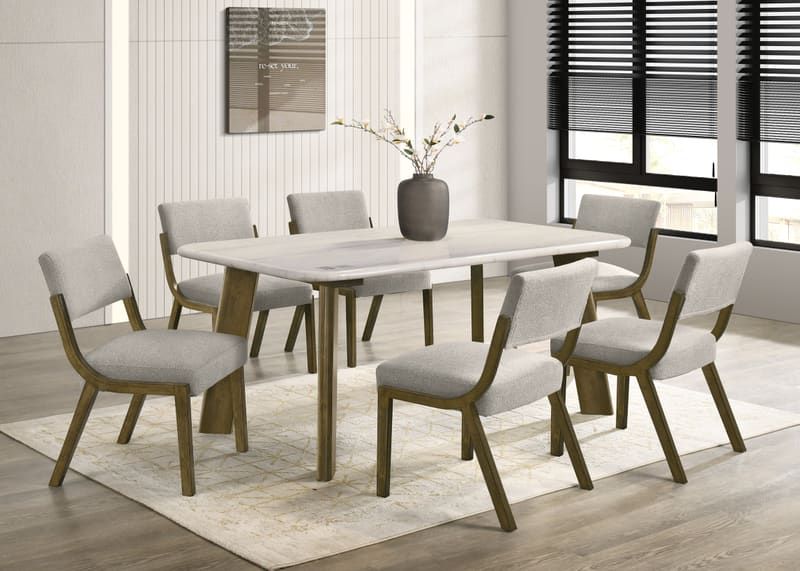 Parker 10 - (Genuine Marble) Table & 6-Chairs