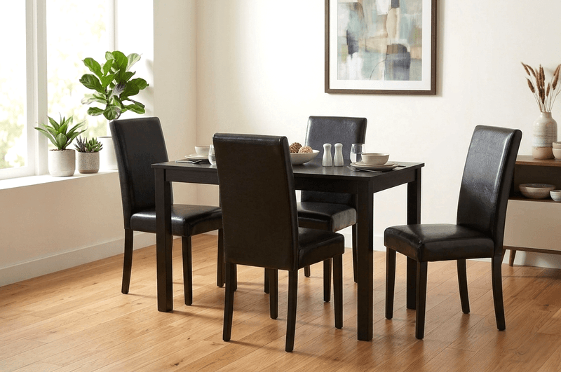 D700 Black - Table + 4 Chairs
