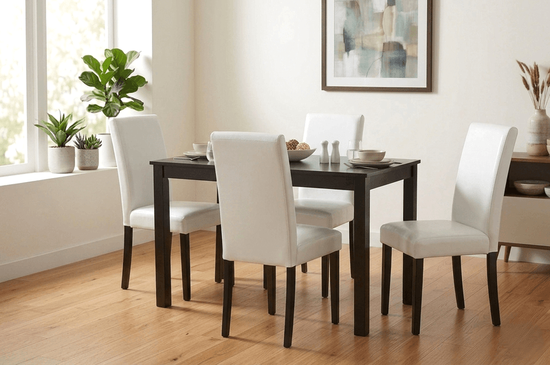 D700 White - Table + 4 Chairs
