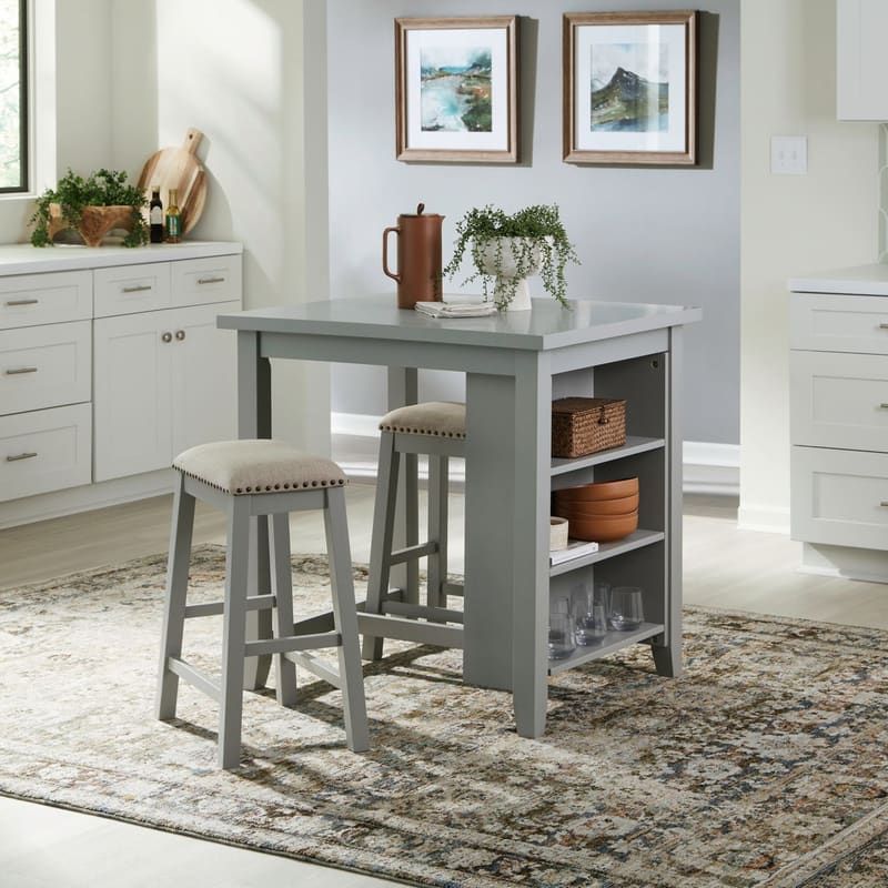 942 Grey 3pc - Table + 2 Chairs
