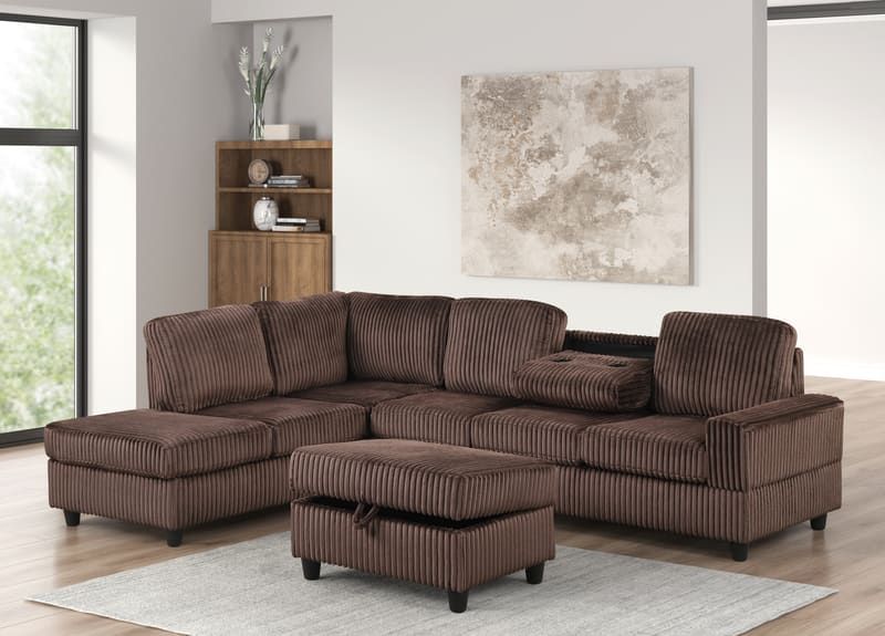 51Heights Reversible Sectional + Ottoman