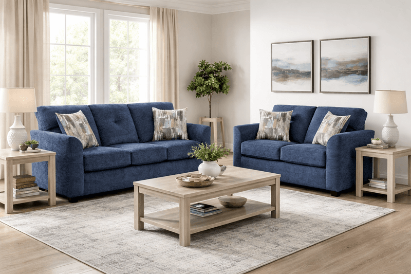 Washington 3000 Navy Sofa & Loveseat