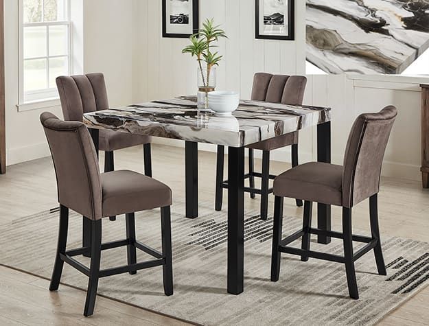1720-5P VEGA FAUX MARBLE CT HT DINING
