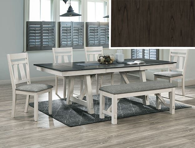 2158CG-6P MARIBELLE 6P W/BENCH CHALK WARMGREY