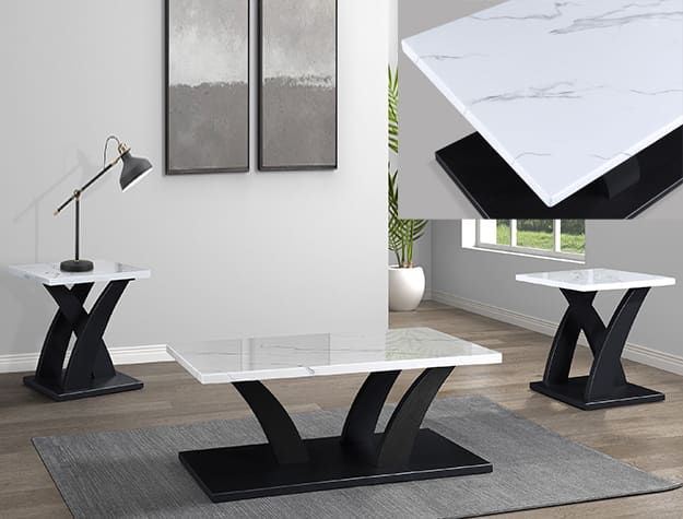 4227SET-GBK ZION 3PK FAUX MARBLE CKTL SET GDBK
