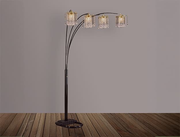 4893BK RAIN DROP ARC LAMP 84"H BLACK