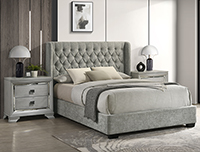 5094LG-Q DAPHNE QUEEN BED L.GREY TWEED