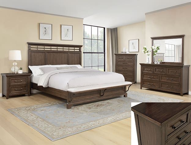 SETB1950 BECKETT BEDROOM GROUP BROWN