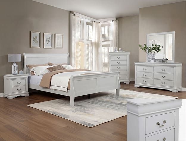 SETB3750 LOUIS PHILIP GREIGE BEDROOM GROUP