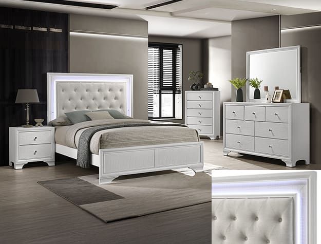 SETB4312 LYSSA BEDROOM OAT/FROST