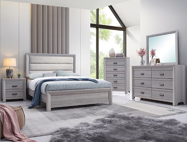 SETB6712 ADELAIDE UPHOLSTERED BEDROOM GROUP